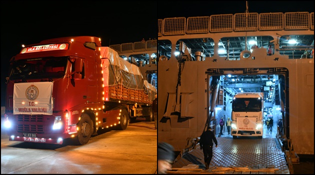 Muğla’dan Tıbbi Malzemeler ve İş Makineleri Askeri Gemilerle yola çıktı